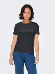 JDY Koszulka w kolorze czarnym rozmiar: L. Czarne bluzki damskie JDY, l, bez wzorów, bez kołnierzyka. Za 32.67 zł.