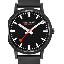 Zegarek męski Mondaine MS1.41120.RB, Quartz, 40mm, 3ATM. Czarne zegarki męskie MONDAINE, ze stali. Za 935.75 zł.