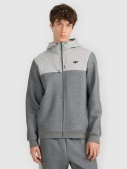 4F Bluza dresowa rozpinana z kapturem męska - szara 3XL. Szare bluzy z kapturem męskie 4f, m, z dresówki. Za 179.99 zł.