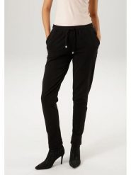 Aniston Spodnie w kolorze czarnym rozmiar: 46. Czarne spodnie materiałowe damskie Aniston, bez wzorów, z bawełny. Za 115.24 zł.