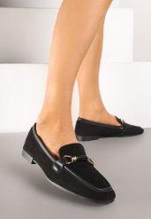 Czarne Mokasyny Loafersy z Klamerką Esseria. Czarne mokasyny damskie Born2be. Za 84.99 zł.
