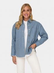 ONLY Koszula Merle 15312897 Niebieski Loose Fit. Niebieskie koszule damskie Only, s, bez wzorów, z bawełny, bez kołnierzyka, bez ramiączek. Za 119.99 zł.