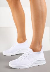Białe Siateczkowe Buty Sportowe Sneakersy na Zdobionej Podeszwie Talloti. Białe buty sportowe na co dzień damskie Renee, z aplikacjami, z jeansu. Za 59.99 zł.