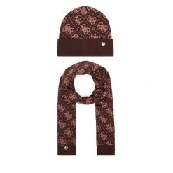 Zestaw szalik i czapka Guess. Brązowe czapki zimowe damskie Guess. Za 294.99 zł.