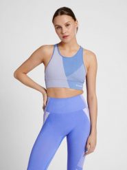 Damski bezszwowy biustonosz sportowy Hummel MT Unite. Niebieskie biustonosze sportowe damskie HUMMEL, bez wzorów, z dzianiny. Za 178.00 zł.