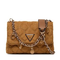 Torebka Guess. Brązowe torebki klasyczne damskie Guess, z aplikacjami, wizytowe, bez kołnierzyka, bez ramiączek. Za 379.99 zł.