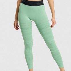 Legginsy treningowe damskie Gymshark Vision. Zielone bielizna termoaktywna damska Gymshark, l, bez wzorów. Za 169.99 zł.