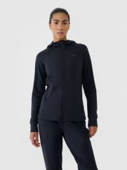 4F Bluza treningowa slim szybkoschnąca damska - czarna XS. Czarne bluzy sportowe damskie 4f, xs, z dzianiny. Za 199.99 zł.