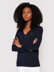 Tommy Hilfiger Sweter Heritage WW0WW25294 Granatowy Regular Fit. Niebieskie swetry klasyczne damskie Tommy Hilfiger, xxs, z syntetyku, bez kołnierzyka. Za 249.99 zł.