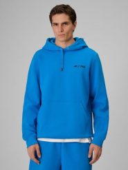 4F Bluza dresowa regular z kapturem męska 4F | Robert Lewandowski - niebieska L. Niebieskie bluzy z kapturem męskie 4f, l, z bawełny. Za 249.99 zł.