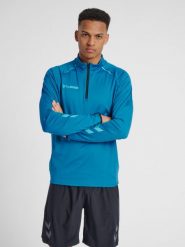 Bluza Hummel Half Zip hmlAUTHENTIC Pro. Czerwone bluzy bez kaptura męskie HUMMEL, l, z dzianiny. Za 302.10 zł.