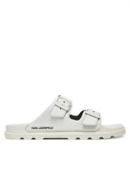 KARL LAGERFELD Klapki Kondo Tred KL70975 Biały. Białe klapki i japonki męskie Karl Lagerfeld, ze skóry. Za 329.99 zł.