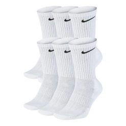 Skarpety Unisex Adult Everyday Cushioned (zestaw 6 Sztuk). Białe skarpetki damskie Nike, bez wzorów. Za 137.99 zł.