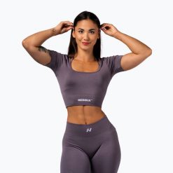 Top treningowy damski NEBBIA Flow Seamless. Szare topy sportowe damskie Nebbia, m, bez wzorów, z elastanu, bez ramiączek. Za 229.99 zł.