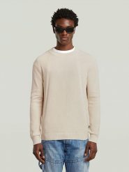 G-Star Sweter w kolorze kremowym rozmiar: L. Brązowe swetry męskie G-Star, l, bez wzorów, z bawełny, bez kołnierzyka. Za 173.45 zł.