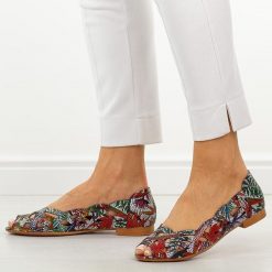 Niebieskie ażurowe baleriny damskie z odkrytymi palcami M.Daszyński Sa136-8. Niebieskie baleriny damskie M.Daszyński, w ażurowe wzory, ze skóry, bez obcasa, na płaskiej podeszwie. Za 179.00 zł.