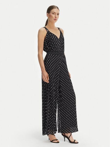 Morgan Kombinezon 261-PAWI Czarny Regular Fit. Czarne kombinezony damskie Morgan, bez wzorów, z syntetyku, bez kołnierzyka, bez ramiączek. Za 479.99 zł.