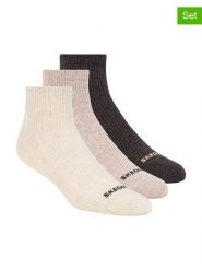 Skechers Skarpety (3 pary) w kolorze antracytowo-beżowym rozmiar: 39-42. Brązowe skarpetki męskie Skechers, bez wzorów, ze splotem. Za 26.13 zł.