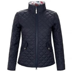 Kurtka jeździecka młodzieżowa Start Ruby pikowana, lekka. Niebieskia kurtki damskie START, m, z aplikacjami, z materiału, bez kaptura. Za 246.99 zł.