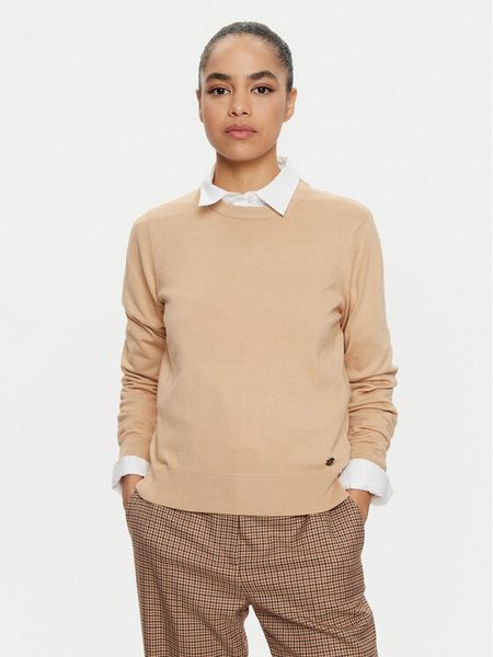 U.S. Polo Assn. Sweter WUP0394 Beżowy Regular Fit. Brązowe swetry klasyczne damskie U.S. Polo Assn., s, z syntetyku, bez kołnierzyka. Za 169.99 zł.