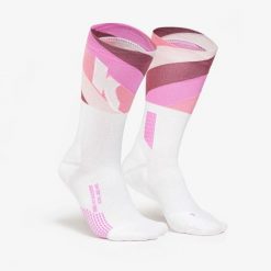 Skarpetki do biegania dla dorosłych Kiprun "Bougeons en Rose". Białe skarpetki męskie KIPRUN, bez wzorów, z dzianiny. Za 52.49 zł.