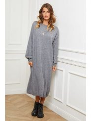 So Cachemire Sukienka dzianinowa "Fastidius" w kolorze szarym rozmiar: M. Szare sukienki damskie So Cachemire, m, bez wzorów, z dzianiny, bez kołnierzyka, bez ramiączek, maxi. Za 265.40 zł.