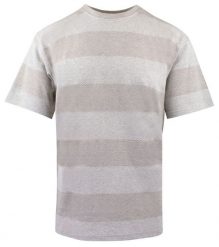 Dzianinowy T-Shirt Męski - Brave Soul - Odcienie Beżu. T-shirty męskie Brave Soul, na lato, l, bez wzorów, z bawełny, bez kołnierzyka. Za 57.00 zł.