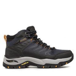 Trapery Skechers. Niebieskie buty zimowe męskie Skechers, bez zapięcia. Za 449.99 zł.