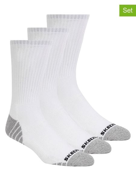 Skechers Skarpety (6 par) w kolorze biało-szarym rozmiar: 43-46. Białe skarpetki męskie Skechers, bez wzorów, ze splotem. Za 43.99 zł.