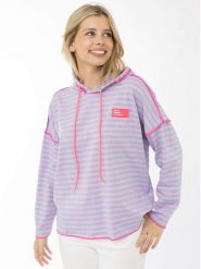 Zwillingsherz Bluza w kolorze błękitno-jasnoróżowym rozmiar: S/M. Niebieskie bluzy z kapturem damskie Zwillingsherz, m. Za 175.31 zł.