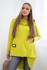 Bluza z długim tyłem i kapturem kiwi. Bluzy z kapturem damskie KESI, l, z bawełny. Za 229.98 zł.