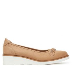 Baleriny Clara Barson. Brązowe baleriny damskie Clara Barson, bez wzorów, bez obcasa. Za 119.99 zł.