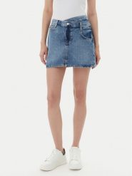 Guess Spódnica jeansowa W5YD1C D5QKB Granatowy Regular Fit. Niebieskie spódniczki damskie Guess, z aplikacjami, z bawełny. Za 332.00 zł.