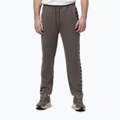 Spodnie męskie Pitbull Track Powers. Brązowe spodnie materiałowe męskie PITBULL, bez wzorów, z elastanu, sportowe. Za 219.99 zł.