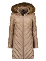 Geographical Norway Płaszcz pikowany "Bondine" w kolorze szarobrązowym rozmiar: L. Brązowe płaszcze damskie Geographical Norway, l, bez wzorów. Za 144.24 zł.