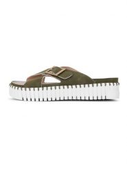 Ilse Jacobsen Klapki w kolorze khaki rozmiar: 41. Brązowe klapki damskie Ilse Jacobsen, bez wzorów, bez obcasa, na platformie. Za 104.99 zł.