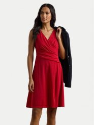 LAUREN RALPH LAUREN Sukienka koktajlowa 250865006023 Czerwony Regular Fit. Czerwone sukienki damskie Lauren Ralph Lauren, bez wzorów, z syntetyku, wizytowe, bez kołnierzyka, bez ramiączek. Za 549.99 zł.