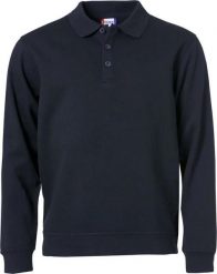 Clique Basic Polo Sweater – sweter polo 65% poliester/35% bawełna. Niebieskie swetry męskie CLIQUE, m, bez wzorów, z bawełny, bez kołnierzyka. Za 159.81 zł.
