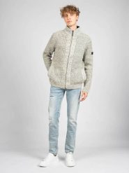 Guess Sweter "Full-Zip" | X1RR18 Z2YG0 | Mężczyzna | Czarny, Biały. Białe swetry męskie Guess, l, z aplikacjami, z dzianiny, bez kołnierzyka. W wyprzedaży za 299.00 zł.