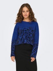 ONLY Sweter w kolorze niebiesko-czarnym rozmiar: XL. Niebieskie swetry klasyczne damskie Only, xl, bez kołnierzyka. Za 87.81 zł.