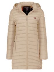 Geographical Norway Płaszcz pikowany "Atika" w kolorze beżowym rozmiar: M. Brązowe płaszcze damskie Geographical Norway, m, bez wzorów. Za 206.42 zł.