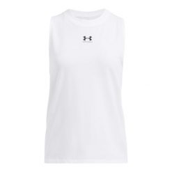 Tank top damski Under Armour Rival. Białe topy damskie Under Armour, m, bez wzorów, z bawełny, bez ramiączek. Za 194.99 zł.