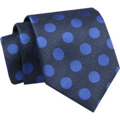 Krawat - ALTIES - Granat w Niebieskie Grochy. Niebieskie krawaty i muchy męskie Alties, bez wzorów, z tkaniny, eleganckie. Za 49.00 zł.