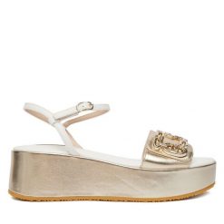 Sandały Liu Jo. Żółte sandały damskie Liu Jo, bez wzorów, bez obcasa, na koturnie. Za 599.99 zł.