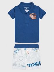 Guess Komplet polo i spodenki I3GG03 K8HM3 Niebieski Regular Fit. Niebieskie spodnie niemowlęce Guess, z aplikacjami, z bawełny. Za 119.99 zł.