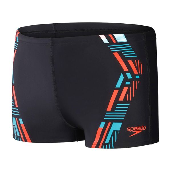 Bokserki kąpielowe męskie Speedo Tech Print Aquashort. Czarne kąpielówki męskie Speedo, m, bez wzorów, do pływania. Za 73.99 zł.