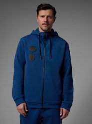 4F Bluza dresowa regular z kapturem męska 4F x Robert Lewandowski - granatowa XL. Niebieskie bluzy z kapturem męskie 4f, m, z bawełny. Za 299.99 zł.