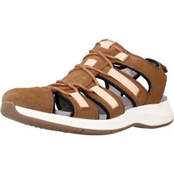 Sandały CLARKS SOLAN SAIL COMBI Brązowy. Brązowe sandały damskie Clarks, bez wzorów, ze skóry, bez obcasa. Za 213.99 zł.