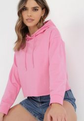Różowa Bluza Antele. Czerwone bluzy z kapturem damskie Born2be, xl, z jeansu. Za 29.99 zł.