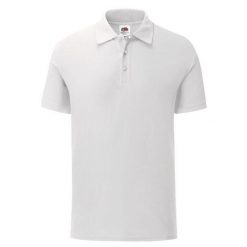 Koszulka Polo Męska Dopasowana. Białe koszulki polo męskie Fruit of the Loom, m, bez wzorów, bez ramiączek. Za 51.99 zł.